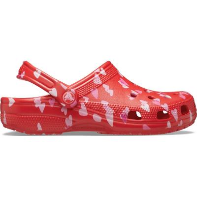 Sandália crocs classic valentines day clog cherry red