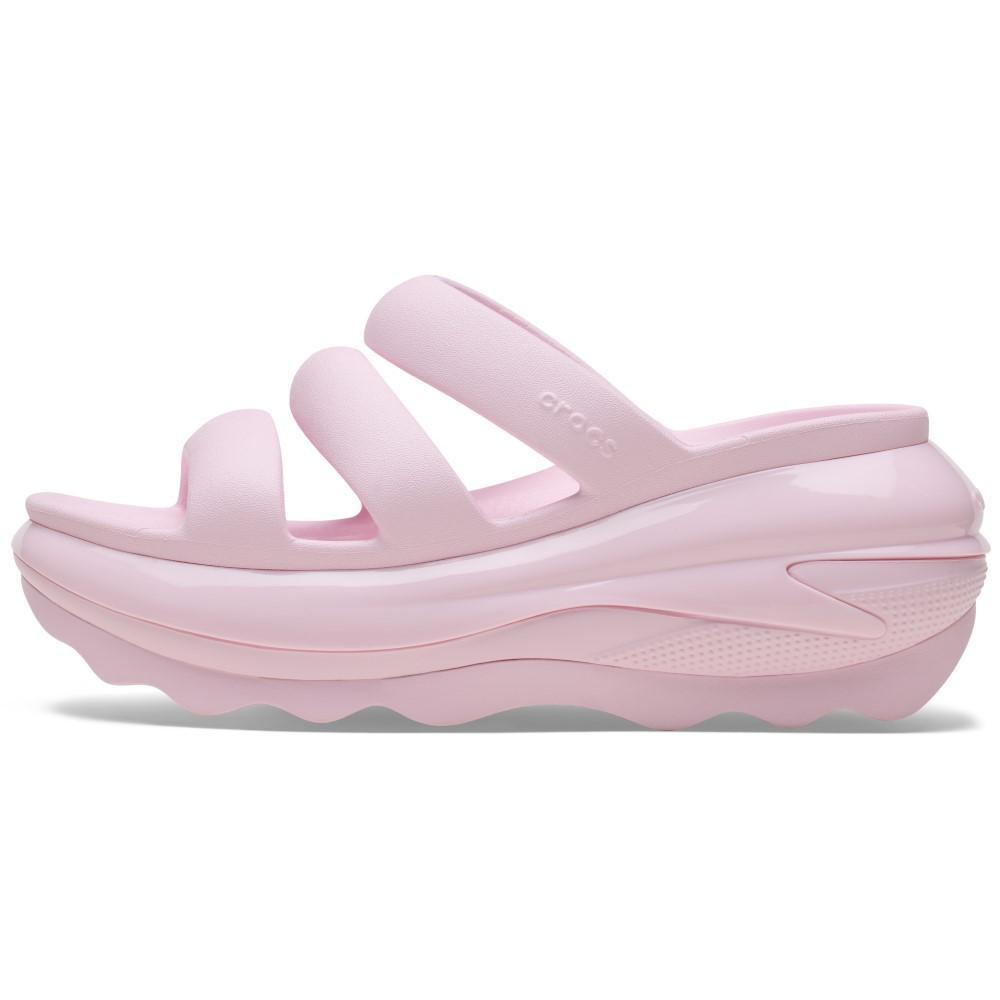Sandália crocs classic mega crush triple strap pink milk - 3
