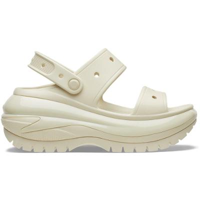 Sandália crocs classic mega crush plataform sandal bone