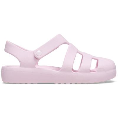 Sandália crocs classic fisherman t pink milk