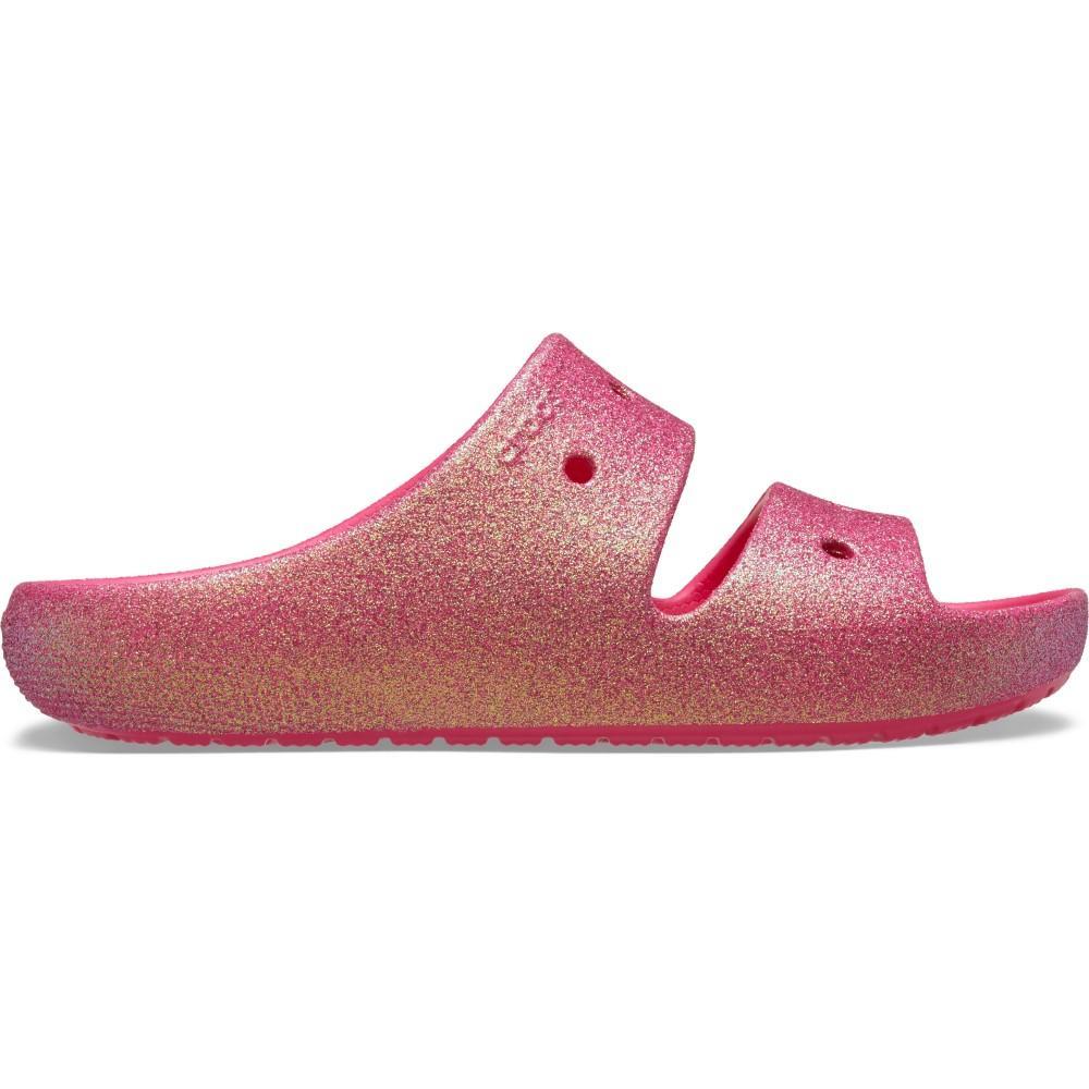 Sandália crocs classic iridescent flitter sandal 2 dragon fruit - 1