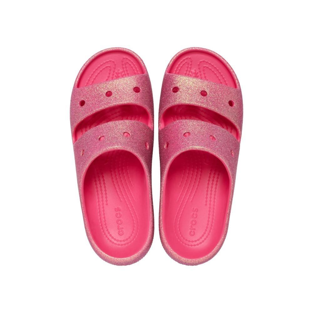 Sandália crocs classic iridescent flitter sandal 2 dragon fruit - 5
