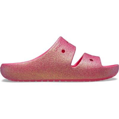 Sandália crocs classic iridescent flitter sandal 2 dragon fruit