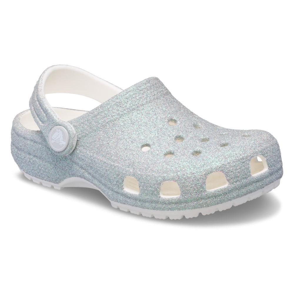 Sandália Crocs Classic Iridescent Glitter Clog K White - 2