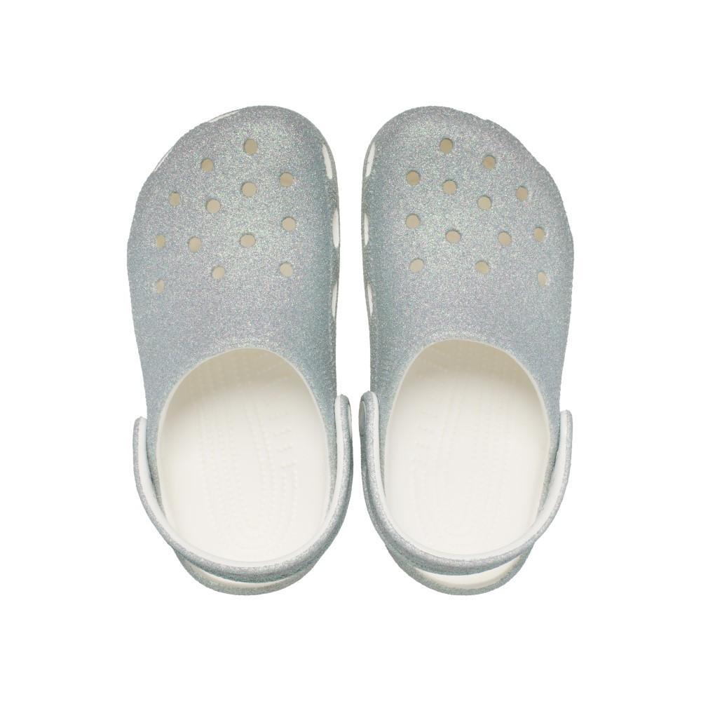 Sandália Crocs Classic Iridescent Glitter Clog K White - 5