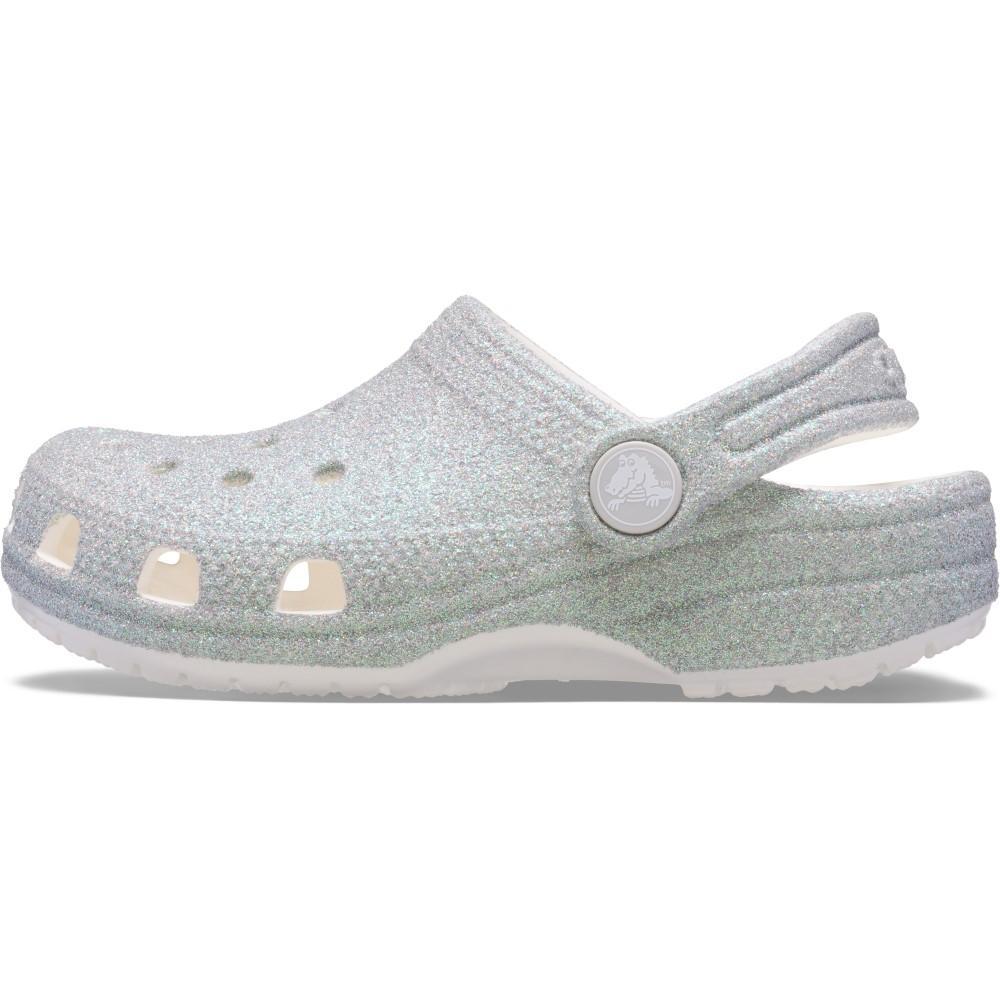 Sandália Crocs Classic Iridescent Glitter Clog T White - 3