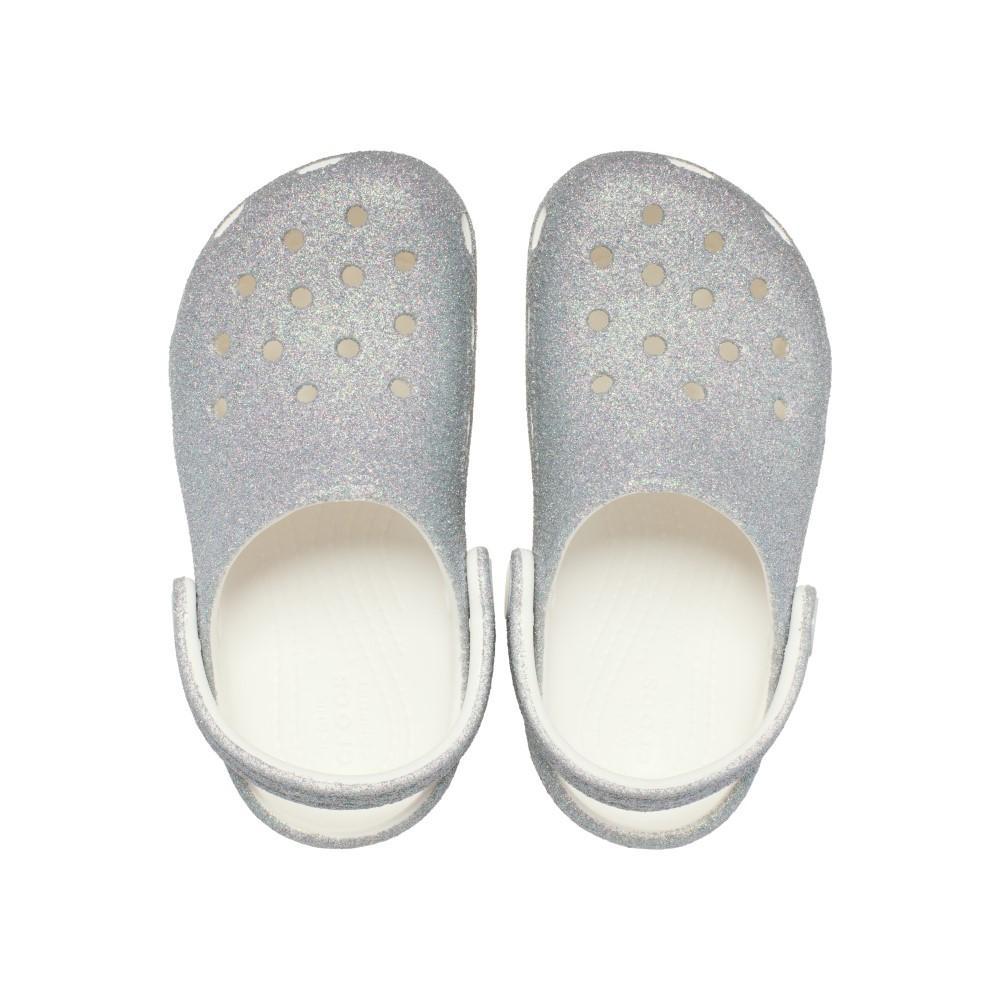 Sandália Crocs Classic Iridescent Glitter Clog T White - 5