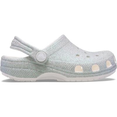 Sandália Crocs Classic Iridescent Glitter Clog T White