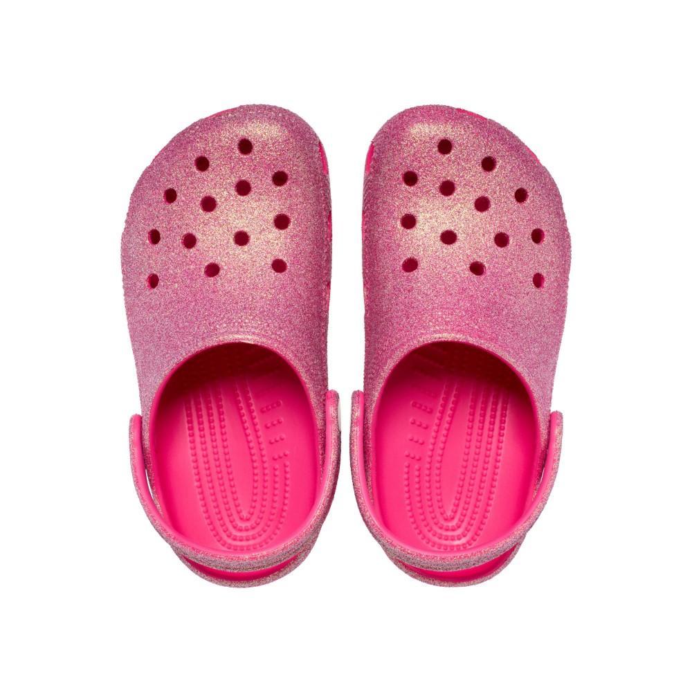 Sandália Crocs Classic Iridescent Glitter Clog K Dragon Fruit - 5
