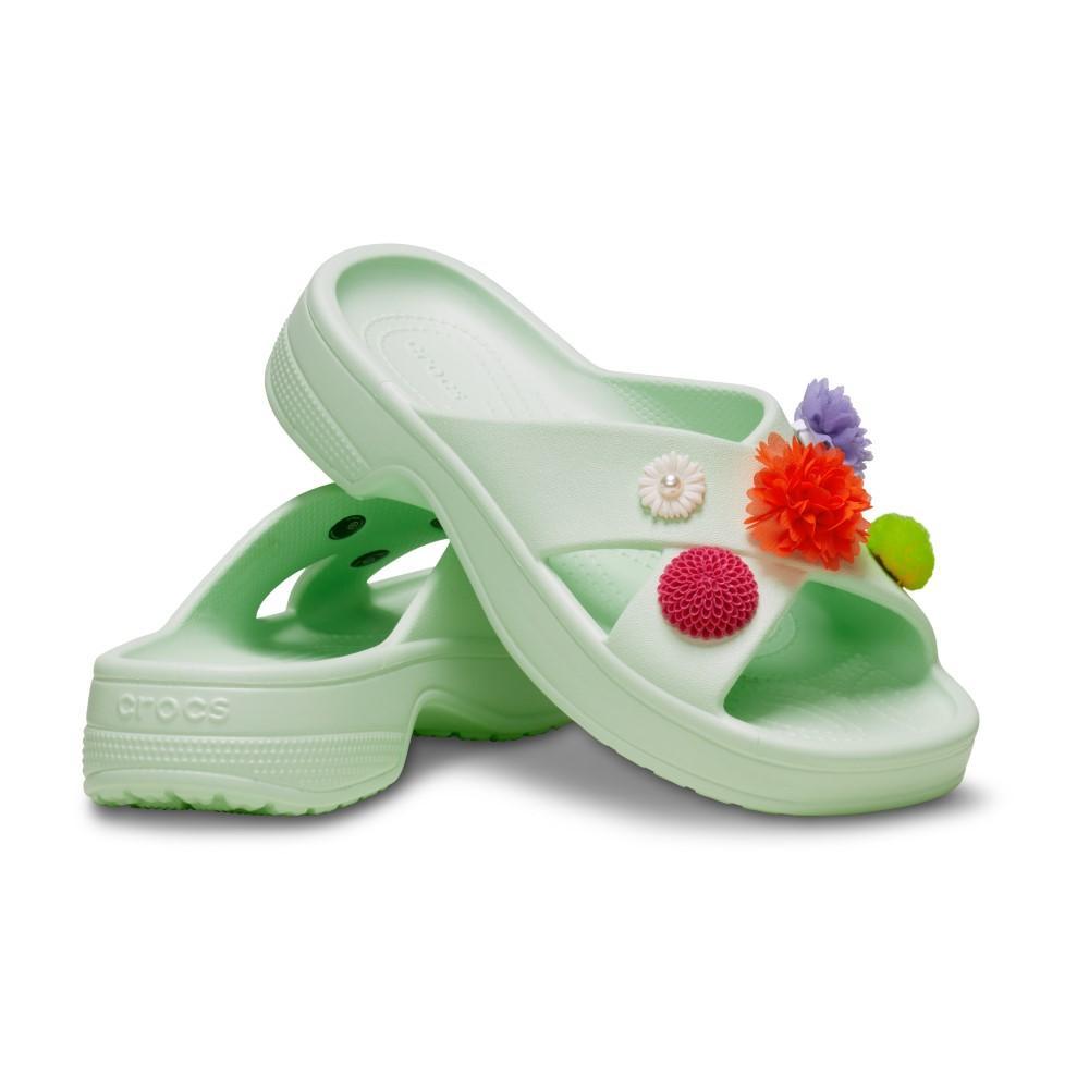 Sandália Crocs Classic Wmns Wildflower Cross Strap Jade Tint - 4
