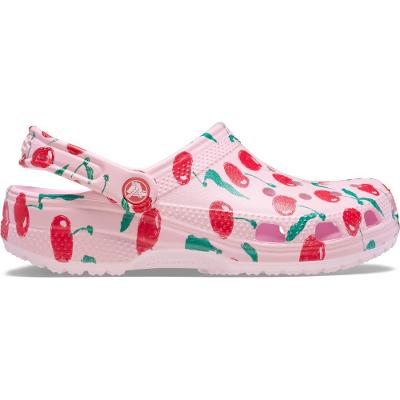 Sandália crocs classic fresh fruits clog pink milk
