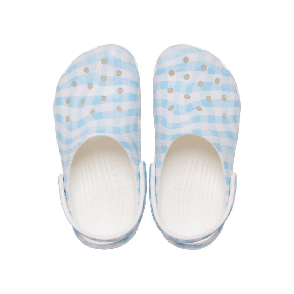 Sandália Crocs Classic Gingham Clog White/Blue - 5