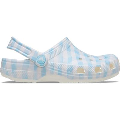 Sandália Crocs Classic Gingham Clog White/Blue