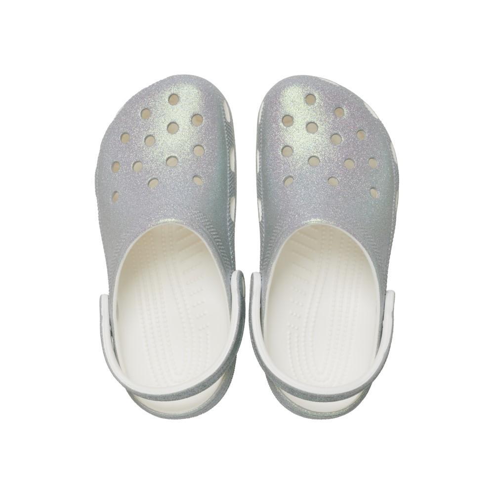 Sandália Crocs Classic Iridescent Glitter Clog White - 5