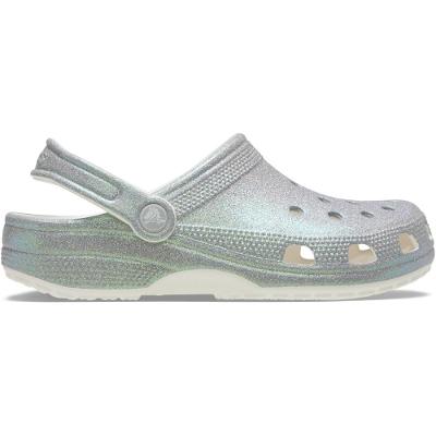 Sandália Crocs Classic Iridescent Glitter Clog White