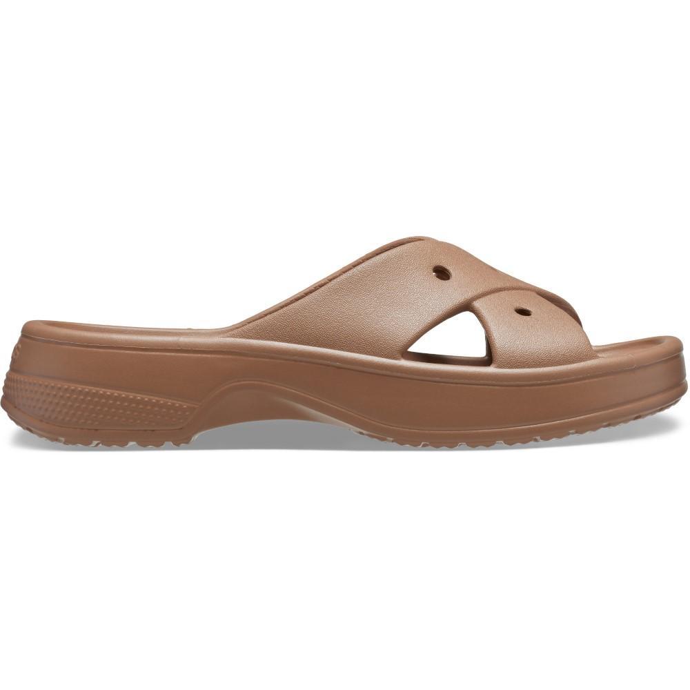 Sandália Crocs Classic W Cross Strap Slide Milk Chocolate - 1