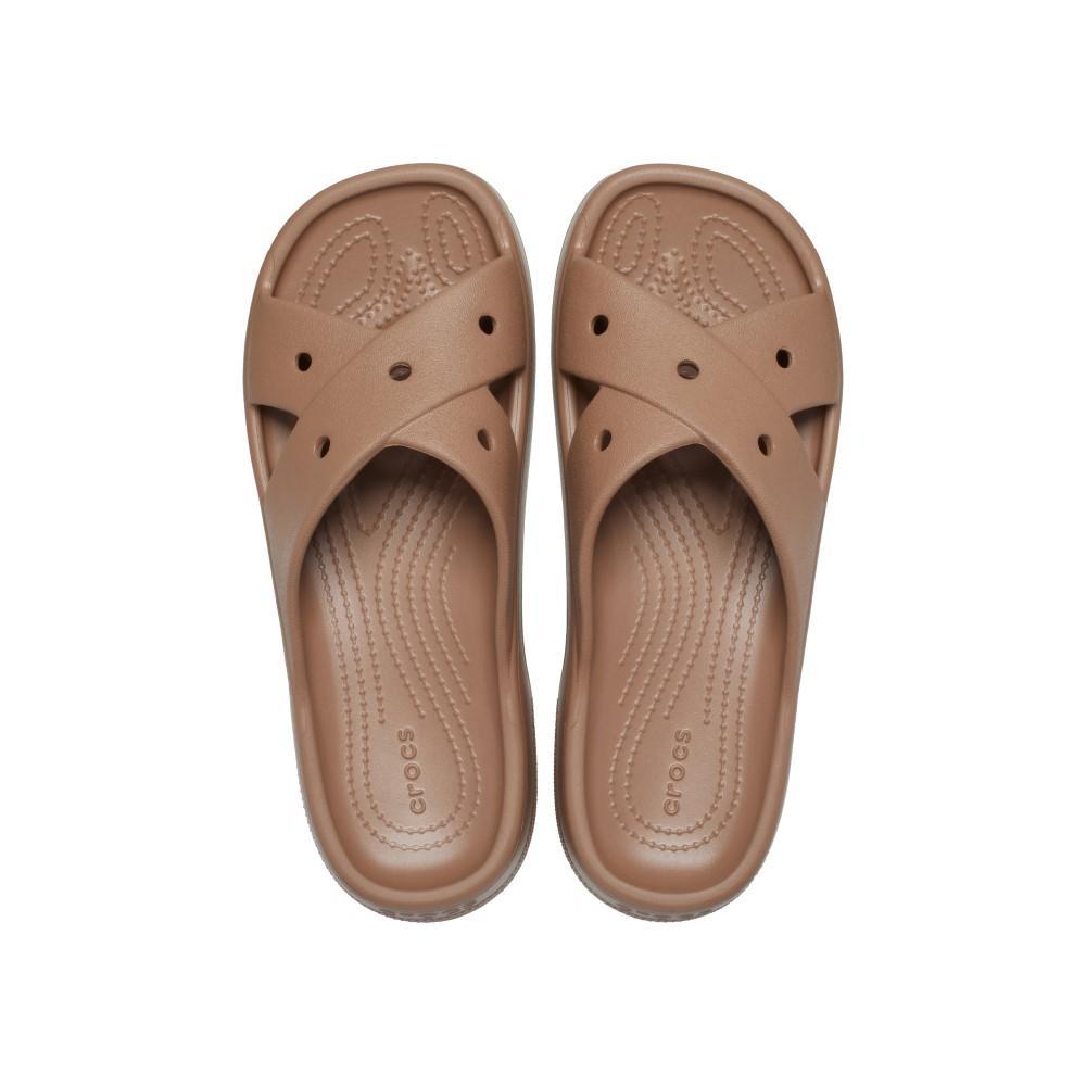 Sandália Crocs Classic W Cross Strap Slide Milk Chocolate - 5