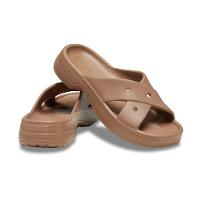 Sandália Crocs Classic W Cross Strap Slide Milk Chocolate