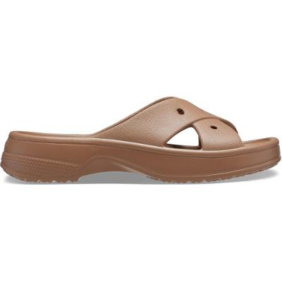 Sandália Crocs Classic W Cross Strap Slide Milk Chocolate