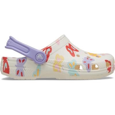 Sandália Crocs Classic Butterfly Graphic Clog T Chalk