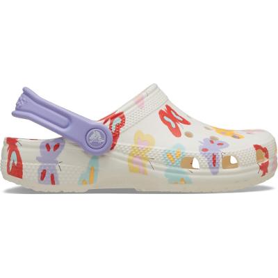 Sandália Crocs Classic Butterfly Graphic Clog K Chalk