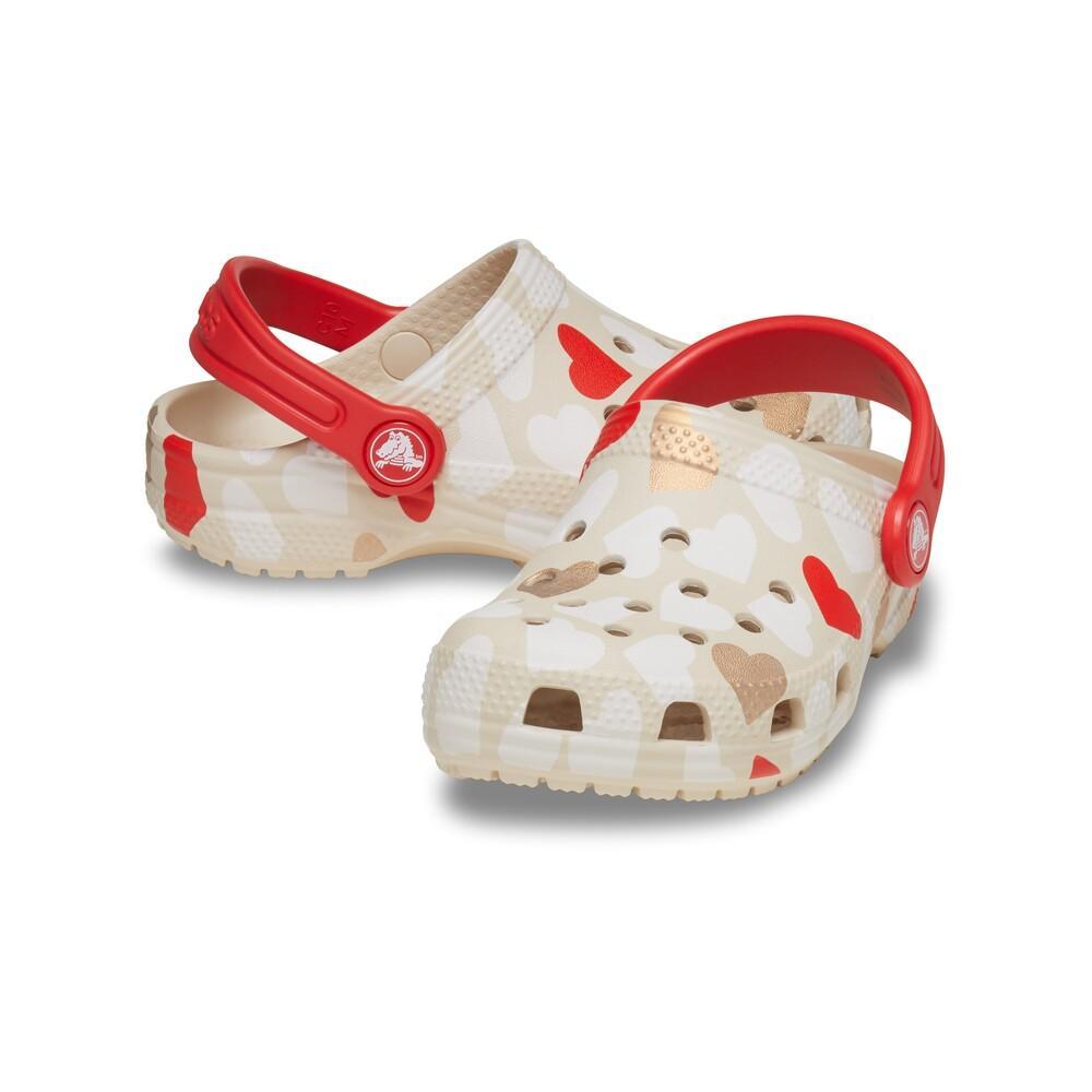 Sandália Crocs Classic Heart Print Clog T Sandstone/Multi - 4