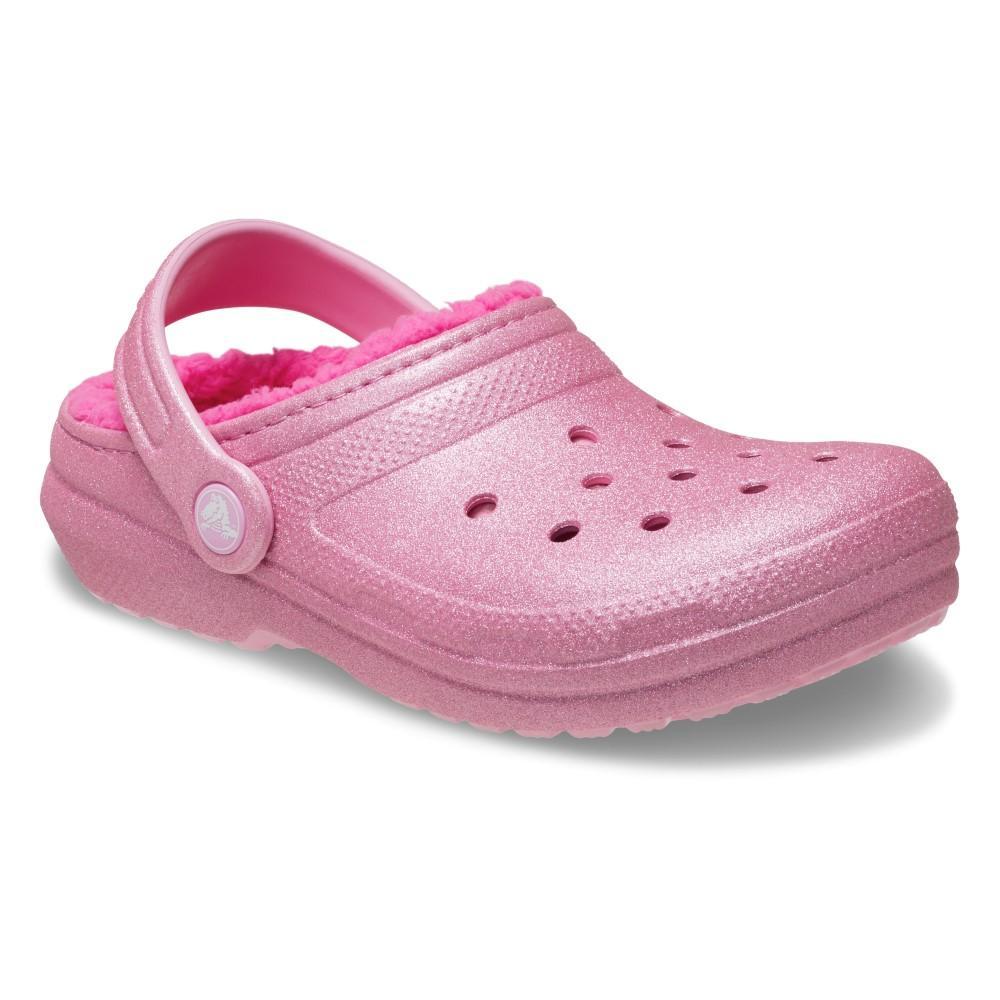 Sandália Crocs Classic Lined Glitter Clog K Pink Tweed - 2