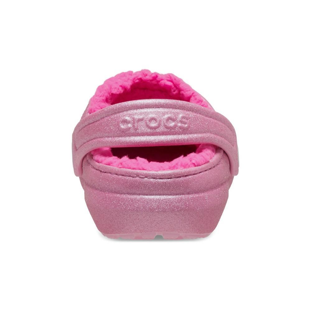 Sandália Crocs Classic Lined Glitter Clog K Pink Tweed - 7