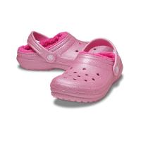 Sandália Crocs Classic Lined Glitter Clog K Pink Tweed