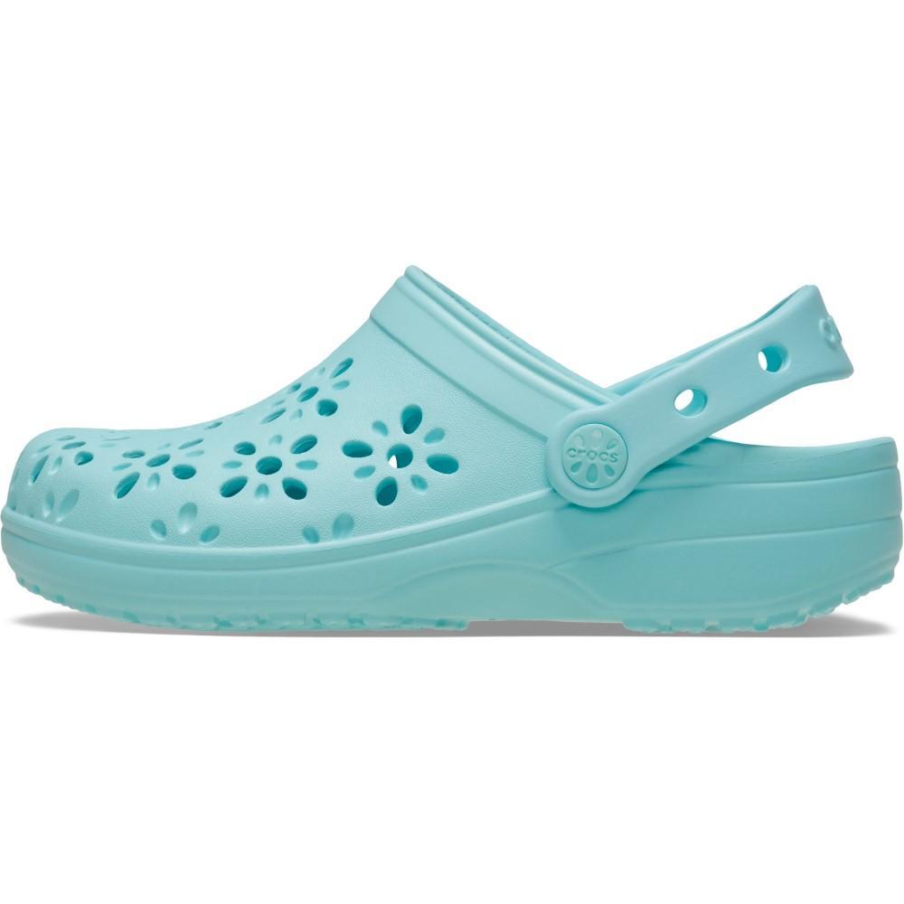 Sandália Crocs Classic Floral Cut Out Clog T Aquamarine - 3