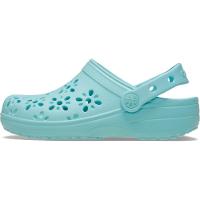 Sandália Crocs Classic Floral Cut Out Clog K Aquamarine - 3