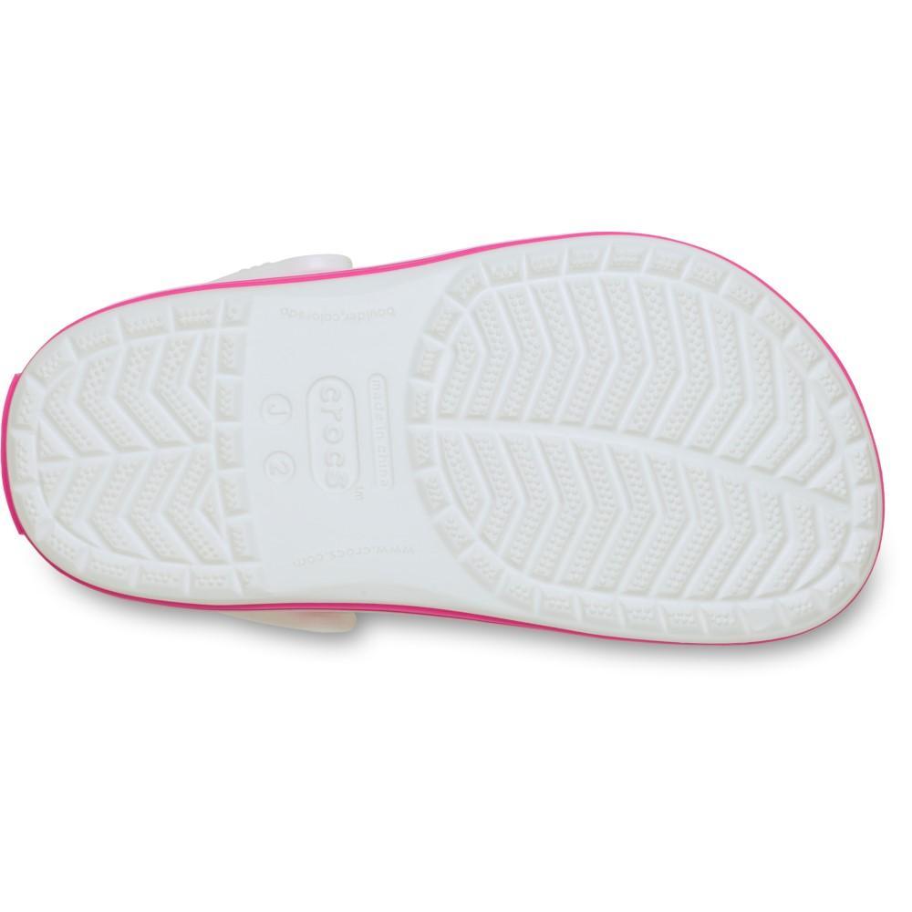 Sandália Crocs Crocband Clog K White/Pink Crush - 5