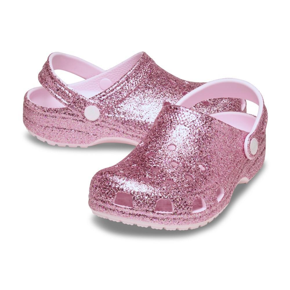 Sandália Crocs Classic Chunky Glitter Clog T Pink Milk - 4