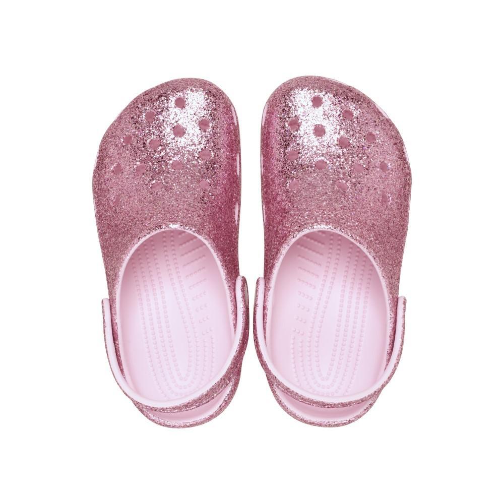 Sandália Crocs Classic Chunky Glitter Clog T Pink Milk - 5