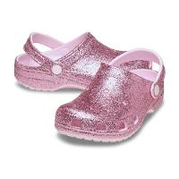 Sandália Crocs Classic Chunky Glitter Clog T Pink Milk