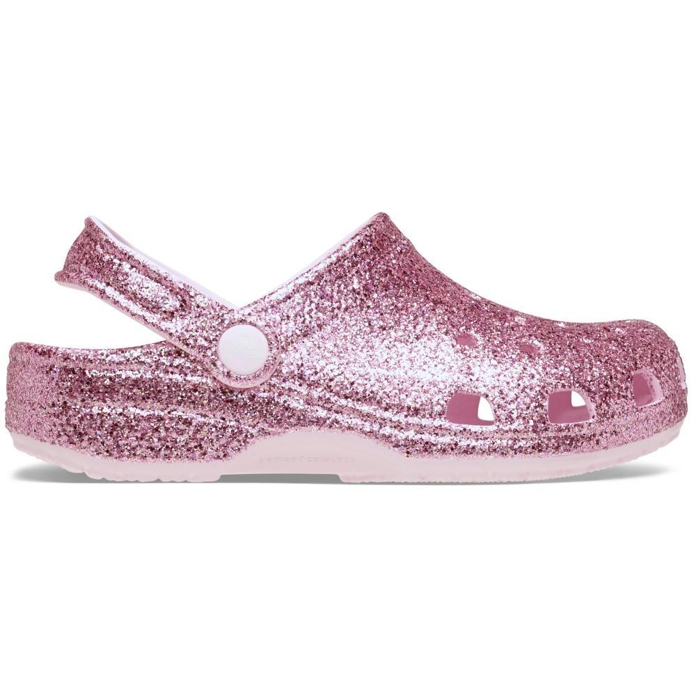 Sandália Crocs Classic Chunky Glitter Clog K Pink Milk - 1