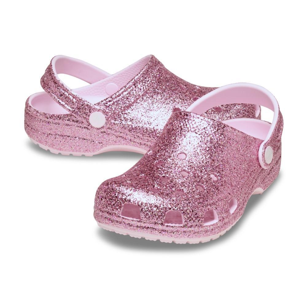 Sandália Crocs Classic Chunky Glitter Clog K Pink Milk - 4