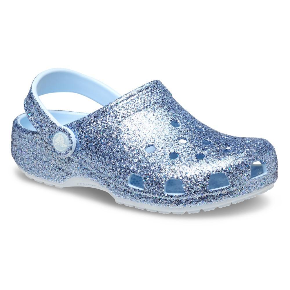 Sandália Crocs Classic Chunky Glitter Clog K Blue Frost - 2