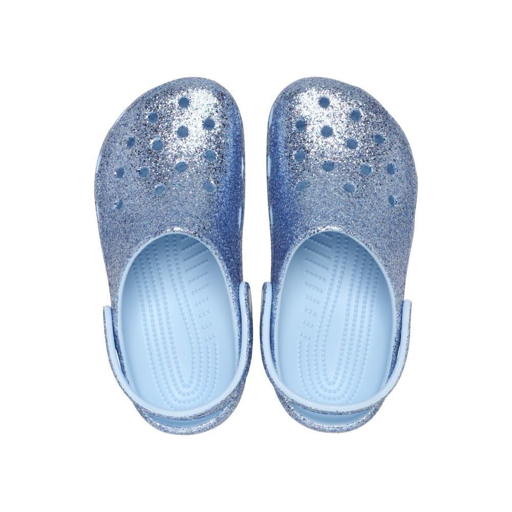 Sandália Crocs Classic Chunky Glitter Clog K Blue Frost - 5