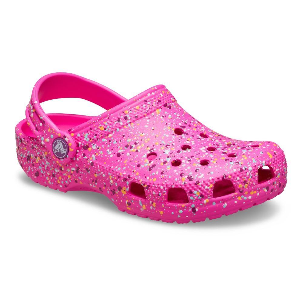 Sandália Crocs Classic Paint Splatter Clog T Pink Crush/Multi - 2