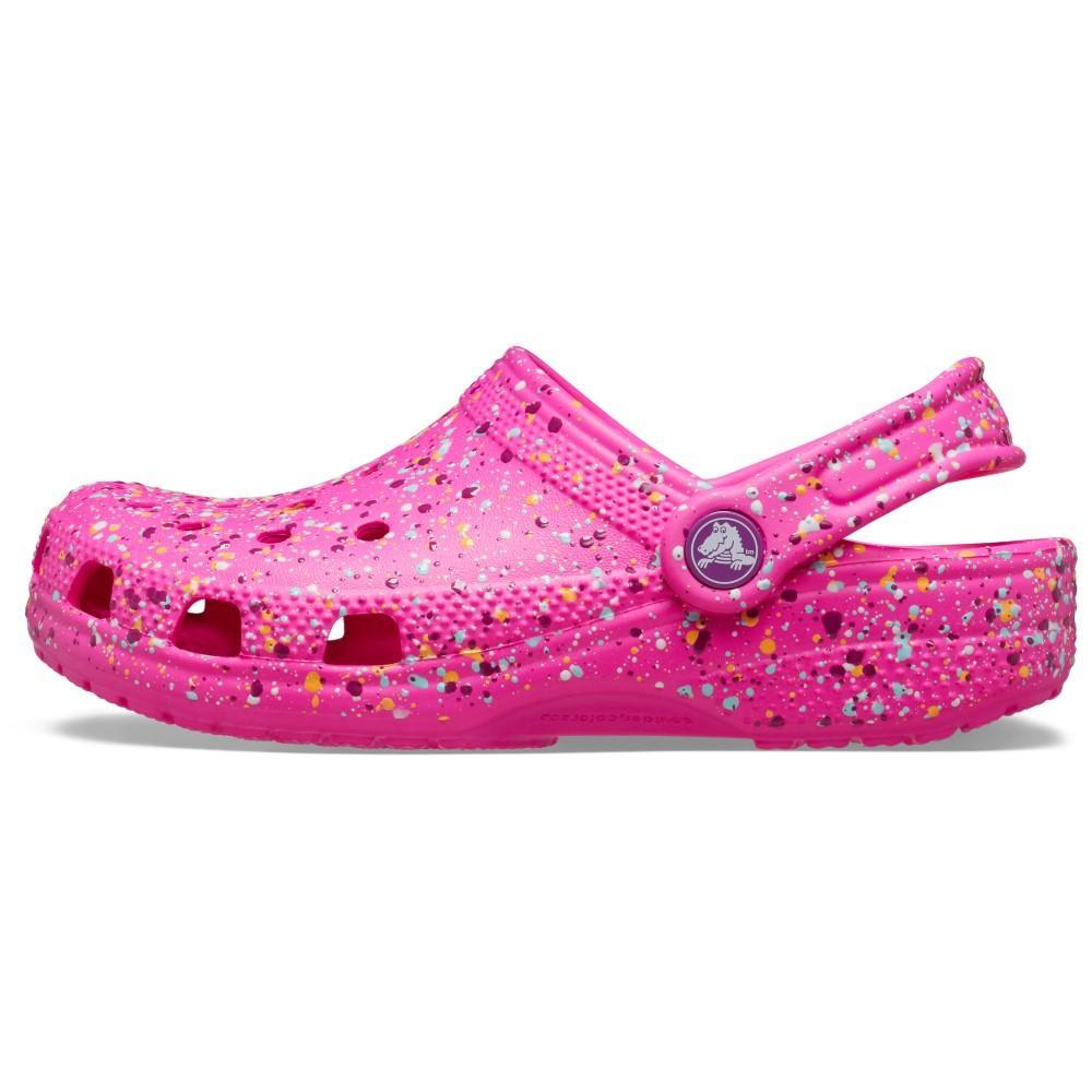 Sandália Crocs Classic Paint Splatter Clog T Pink Crush/Multi - 3