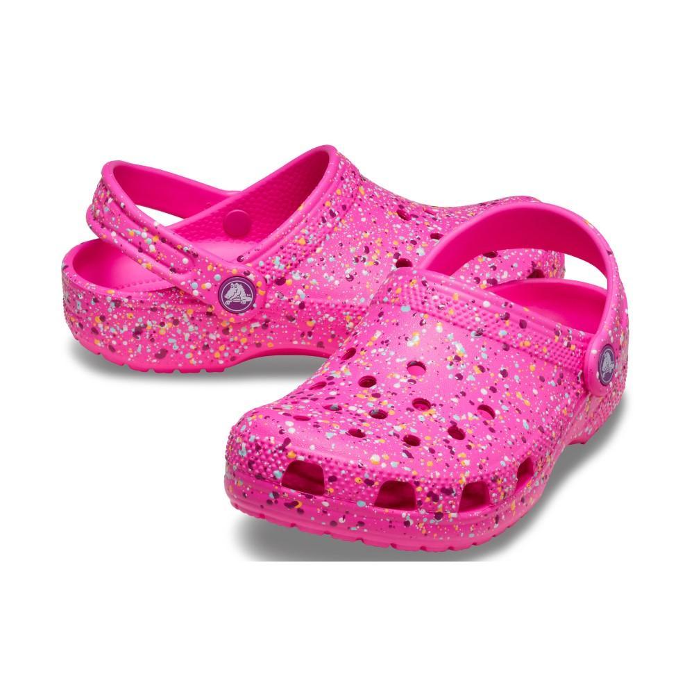 Sandália Crocs Classic Paint Splatter Clog T Pink Crush/Multi - 4