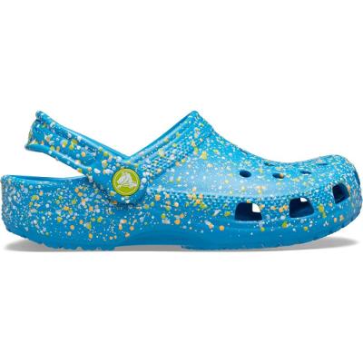 Sandália Crocs Classic Paint Splatter Clog T  Marina/multi