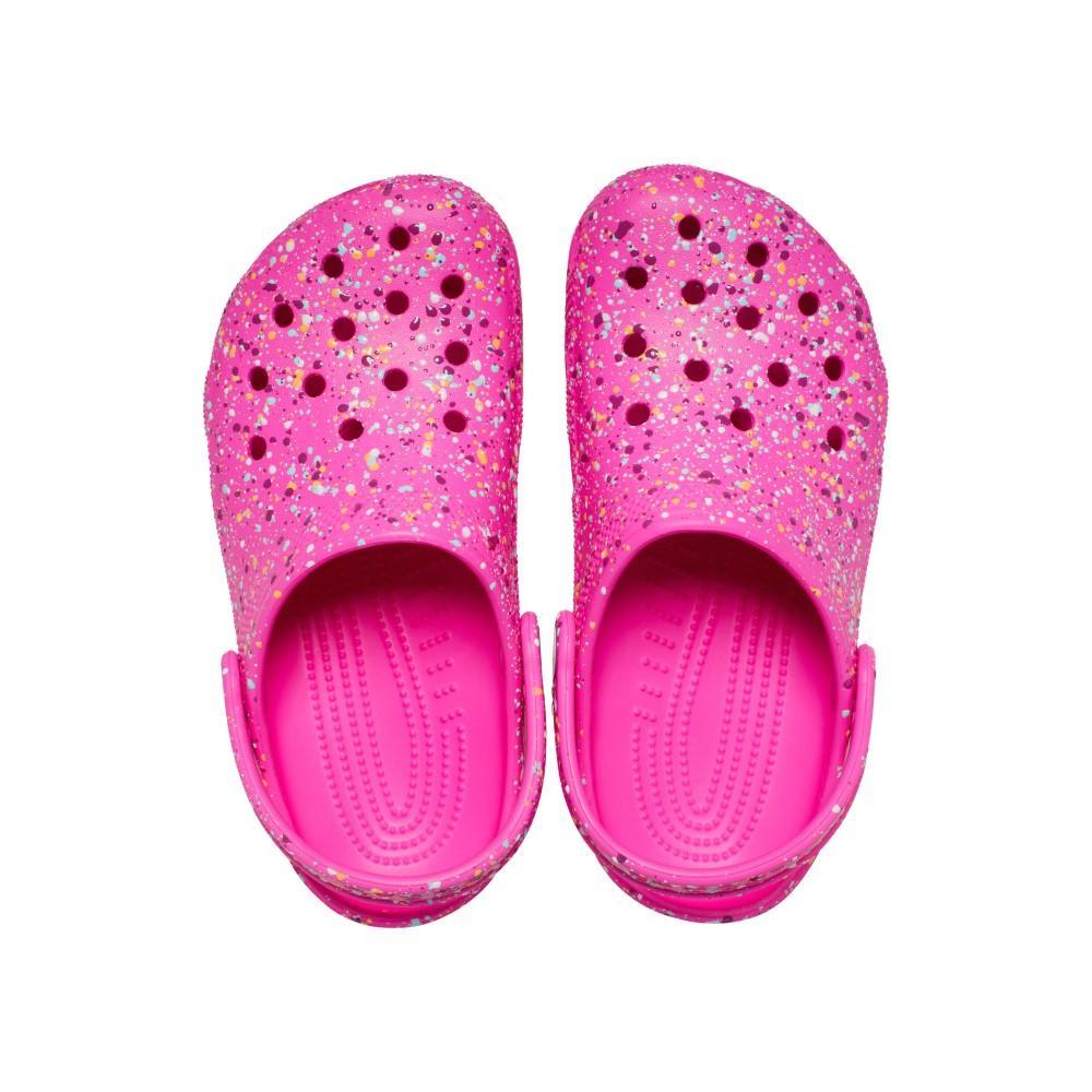 Sandália Crocs Classic Paint Splatter Clog K Pink Crush/Multi - 5