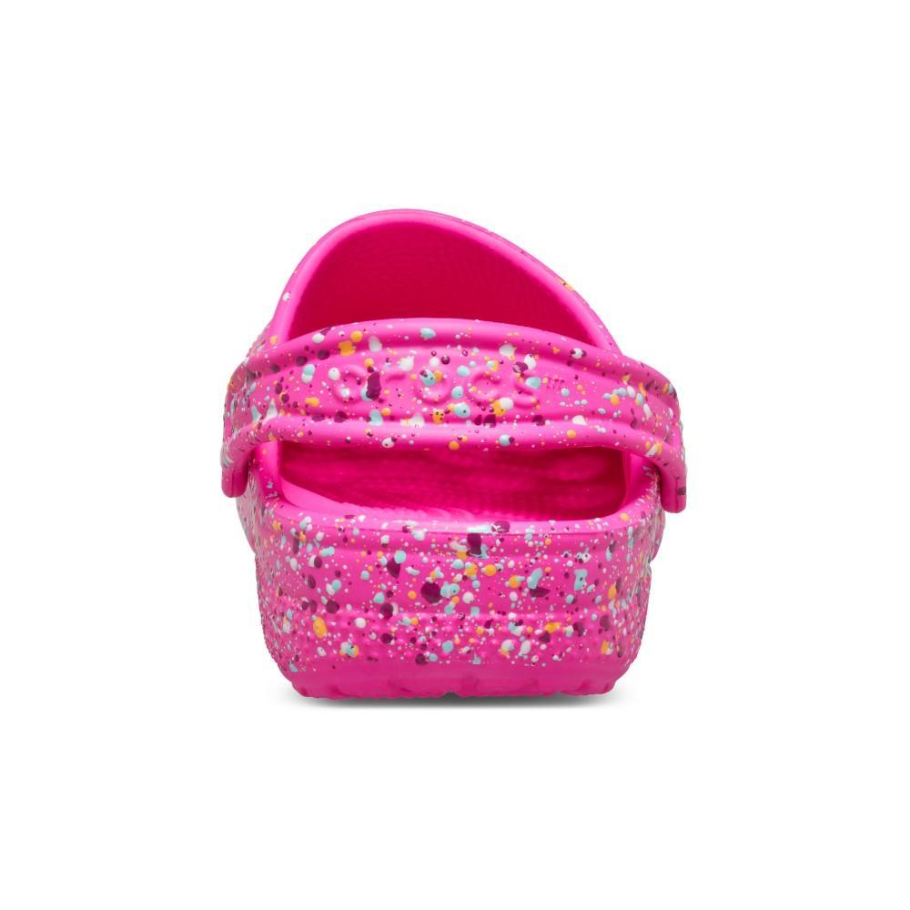 Sandália Crocs Classic Paint Splatter Clog K Pink Crush/Multi - 7
