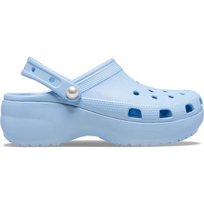 Sandália Crocs Classic Platform Pearl Clog Blue Calcite