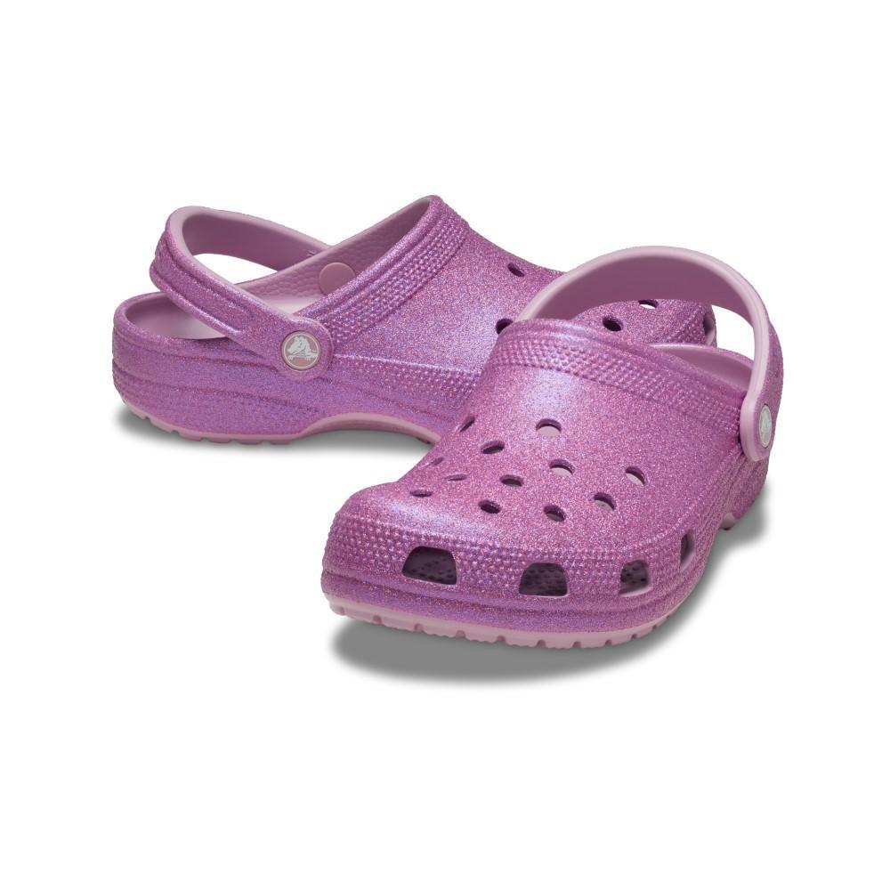 Sandália Crocs Classic Iridescent Glitter Clog Hydrangea - 4