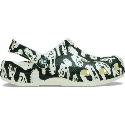 Sandália Crocs Classic Glow Dino Clog K Glow Green