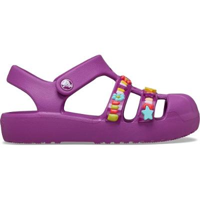 Sandália Crocs Classic Beaded Fisherman T Grapeberry