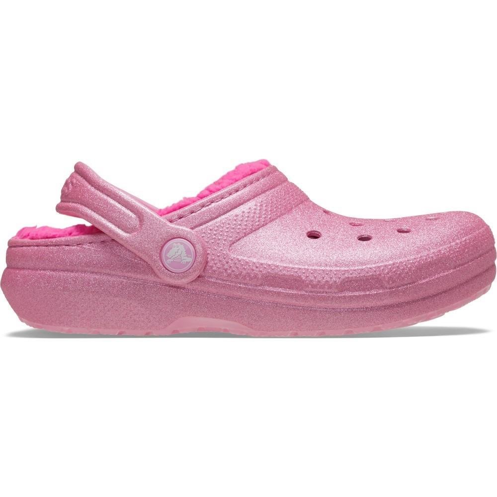 Sandália Crocs Classic Lined Glitter Clog T Pink Tweed - 1